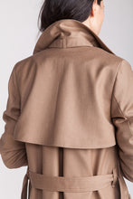 Load image into Gallery viewer, Close up of back view cape on Isla Trench coat.
