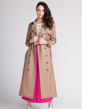 Load image into Gallery viewer, Lady wearing the Isla trench coat. Worn open.

