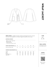 Load image into Gallery viewer, The Assembly Line Wrap Jacket Measures Chart
