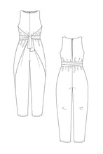 Load image into Gallery viewer, Line drawing of Kielo Wrap Jumpsuit.
