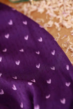 Load image into Gallery viewer, Close up of Dotted Viscose Crepe fabric with small heart prints
