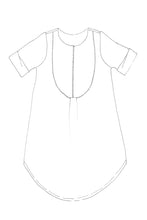 Load image into Gallery viewer, Line Drawing of Shirt Dress, front with rolled sleeves
