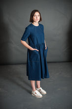 Load image into Gallery viewer, Lady wears Ellis Dress with hands in front patch pockets
