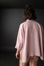 Load image into Gallery viewer, Back view of lady wearing Ellsworth Top in check fabric
