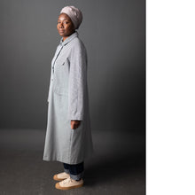 Load image into Gallery viewer, Lady stands wearing a duster style overcoat
