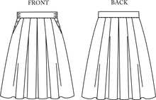 Load image into Gallery viewer, Line Drawings of The Shepherd Pattern Skirt, front and back
