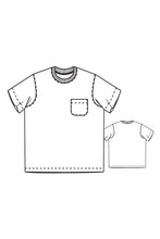 Load image into Gallery viewer, Line Drawings of Tee Shirt, front and back
