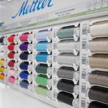 Load image into Gallery viewer, Mettler Cabinet displaying 36 colours of Recycled Polyester Sewing Thread Reels
