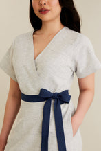 Load image into Gallery viewer, Close up of bodice of Hali Jumpsuit with short sleeves
