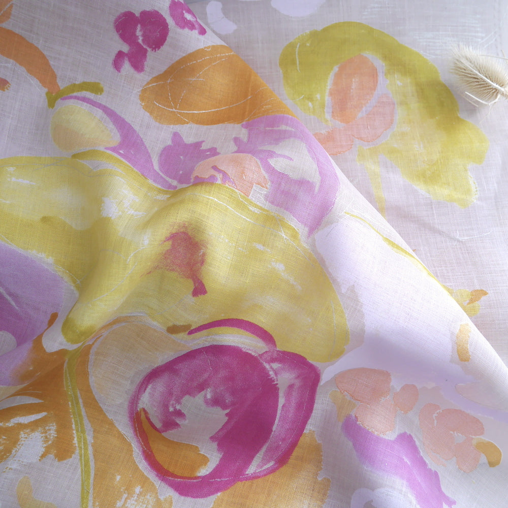 Nani Iro linen fabric slight crumpled on surface shows soft handle