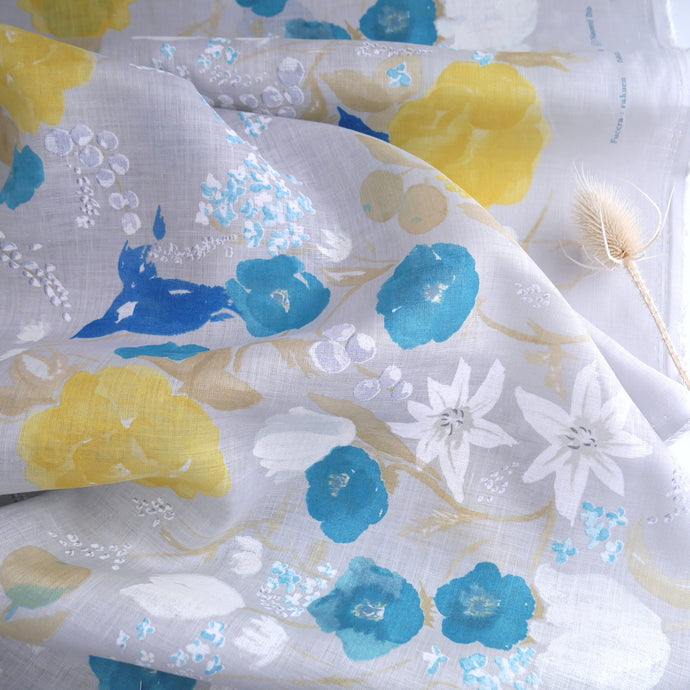 Nani Iro linen fabric gently crumpled on surface