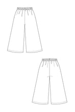 Load image into Gallery viewer, Line drawing of the Ninni Elastic Waist Culottes.
