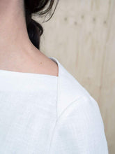 Load image into Gallery viewer, Close up detailing the overlapping neckline at shoulder.
