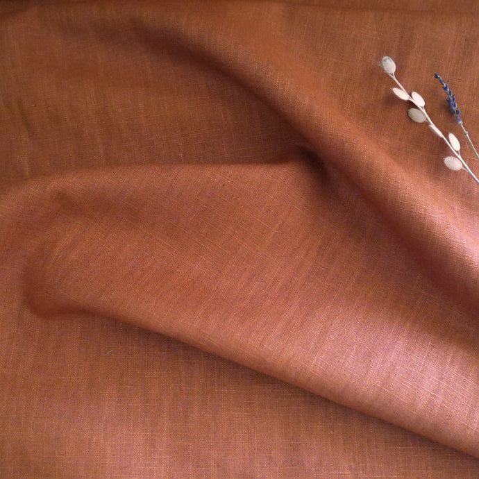 Display of linen fabric with gentle folds