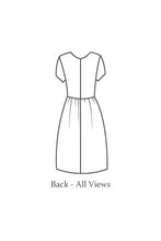 Load image into Gallery viewer, Line drawing of the Day dress, back.
