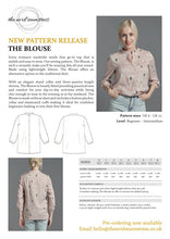 Load image into Gallery viewer, Back of packaging info for The Blouse.
