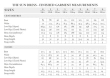 Load image into Gallery viewer, Sun Dress finished measurements.
