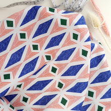 Load image into Gallery viewer, Waza Textile of print of geometric shapes by Leah Duncan.
