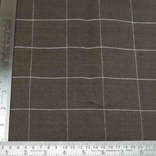 Load image into Gallery viewer, Cotton Khadi Fabric shown with right angled ruler to show large box check pattern
